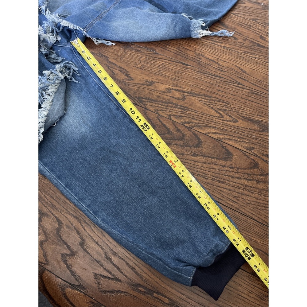 Madonna & Co Denim Jeans W/ Skirt Overlay XL Distressed Cinched Ankle $139 MSRP - Picture 10 of 12